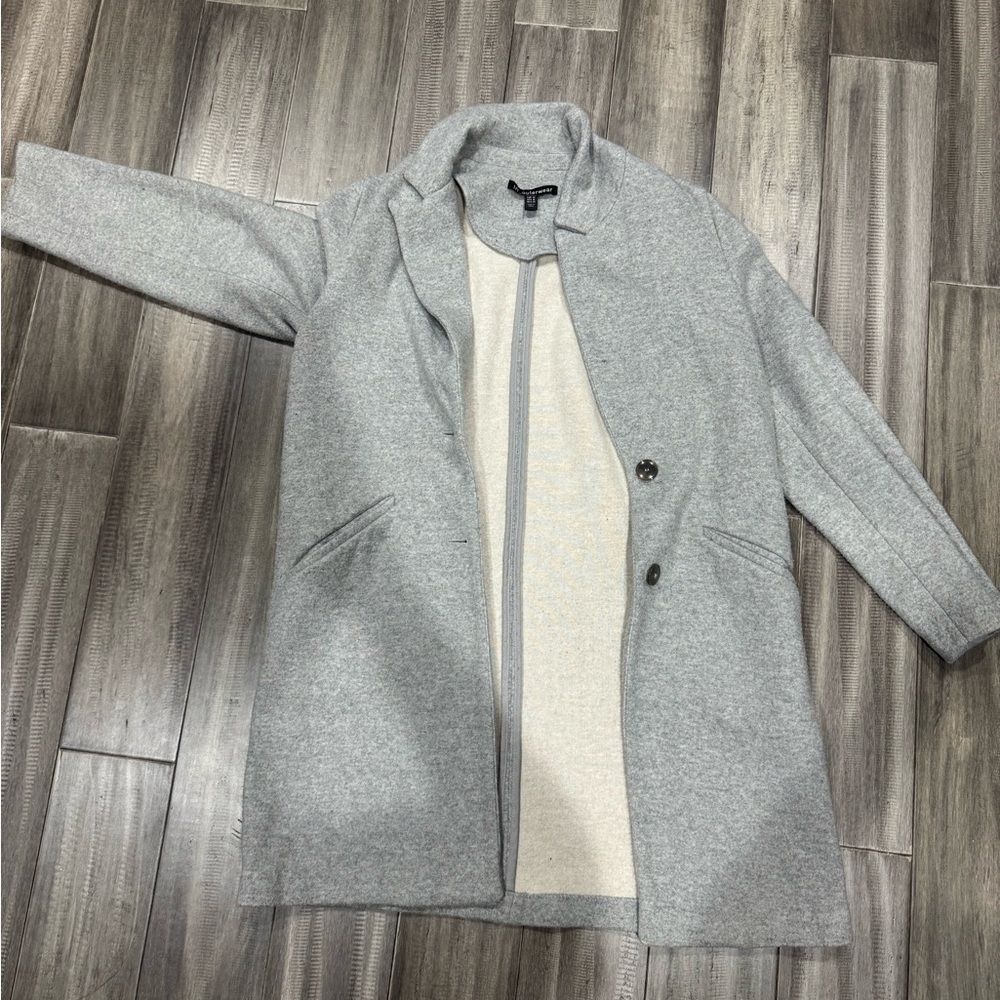 Gray Wool Blend Coat